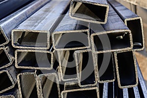 Metal pipes made of rectangular profile