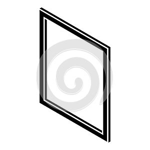 Metal-plastic window frame icon, simple black style