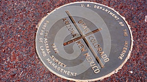 Metal plate of Four Corners in USA