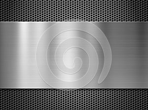 Metal plate over grate background