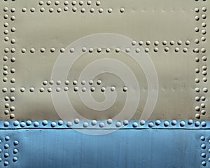 Metal plate with rivets