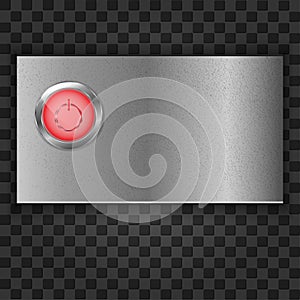 Metal plate with start button