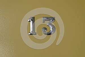Metal plates of number thirteen