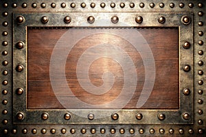 Metal plates with rivets background or texture