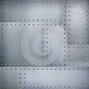 Metal plates with rivets steam punk background or texture