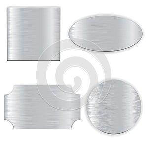 Metal plates set. Vector 3d illustration