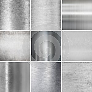 Metal plates textured backgrounds set