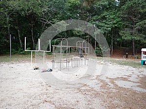 metal playground jungle gym, monkey bars, from 1960s