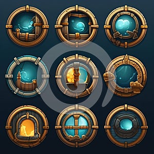 metal porthole window game ai generated