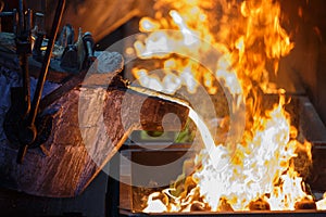 Metal pouring in casting line production