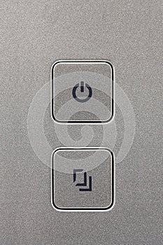 Metal power and copy button