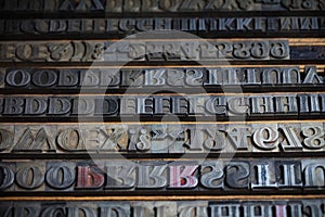 Metal printing press letters