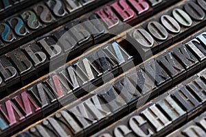 Metal printing press letters