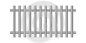 Metal prison bars isolated. Vector illustration