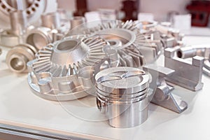 Metal products made by casting techniques close up