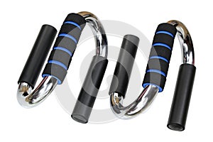 Metal push up bars exercise tool with black and blue sponge hold