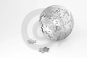 Metal puzzle globe