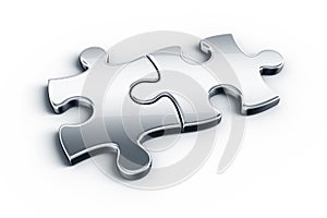 Metal puzzle pieces
