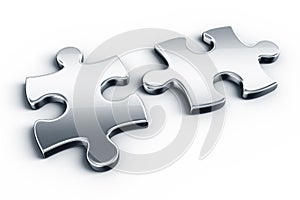 Metal puzzle pieces