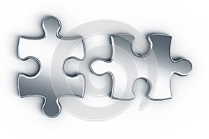 Metal puzzle pieces