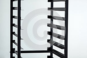 Metal rack for servers isolated close up .