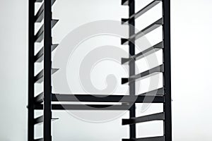 Metal rack for servers isolated close up .