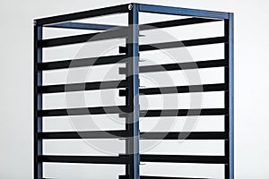 Metal rack for servers isolated close up .