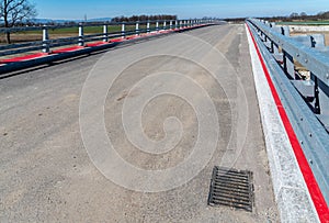 Metal railing on the route