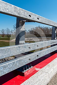 Metal railing on the route