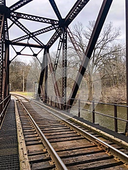 Metal railroad bridge in Appleton, Wisconsin