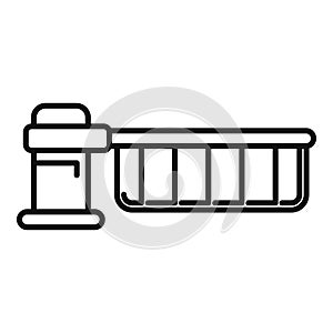 Metal railway crossing barrier icon outline vector. Control pass