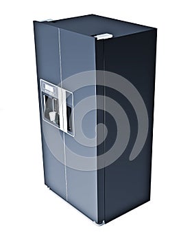 Metal refrigerator isolated on background