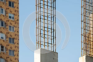 Metal reinforcement in a concrete pile