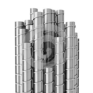 Metal Reinforcement Steel Rebars. 3d Rendering
