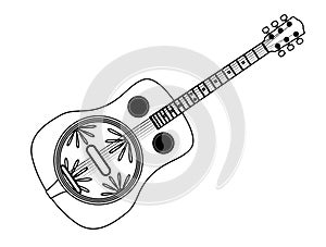 Metal Resonator Guitar In Outline photo