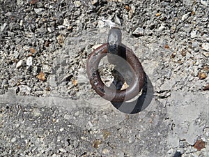 Metal ring in stone wall