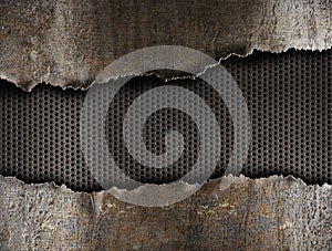 Metal ripped hole background photo