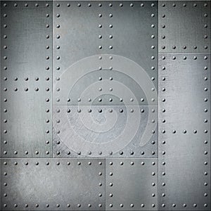 Metal with rivets steel background or texture photo
