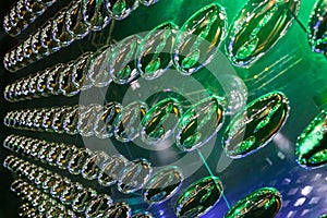 metal rolling oval mirrored as abstract background