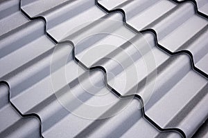 Metal roof construction. Background of building materials close-up.