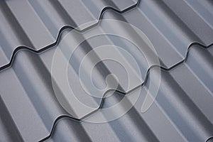 Metal roof construction. Background of building materials close-up.
