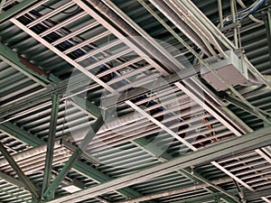 Metal roof with plumping and electronic cable wiring