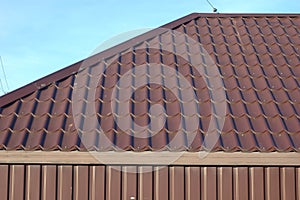 Metal roof with the sky