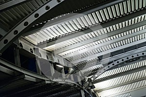 Metal roof structure of a modern building