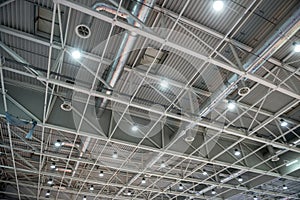 Metal roof structure of a modern building