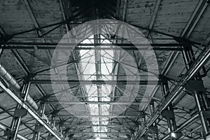 Metal roof structure of an old industrial building