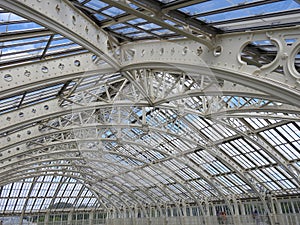 Metal roof structure of the Temperate House at Kew Gardens London