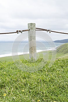 Metal Rope Fence, Tunkalilla Beach, Fleurieu Peninsula, SA