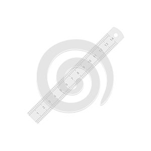 Metal ruler icon flat isolated vector