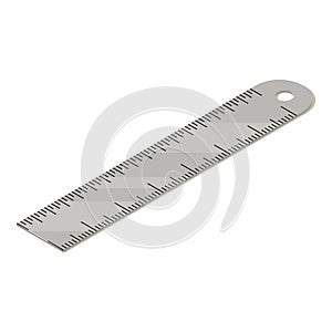 Metal ruler icon, isometric style